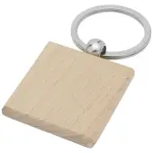 Kwadratowy brelok do kluczy Gioia z drewna bukowego - kolor piasek pustyni