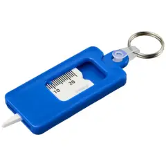 Kym brelok do kluczy z materiałów z recyklingu w kształcie narzędzia do pomiaru bieżnika opon kolor niebieski