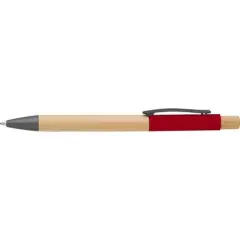 Bambusowy długopis kolor czerwony